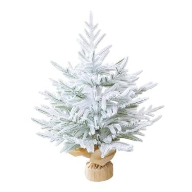 Imagem de Fenteer Mini árvore de Natal decorativa, enfeite de mesa pequeno para decoração de Natal, ideal para festas em casa, loja e ambientes internos, Flocos de Neve