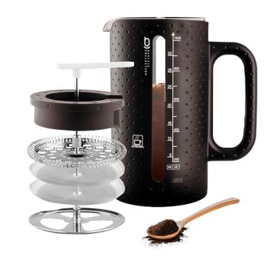 Imagem de Cafeteira Prensa Francesa Leite Cremoso 1 Litro Biscuitt Intensità Aço Inox Barista Collection