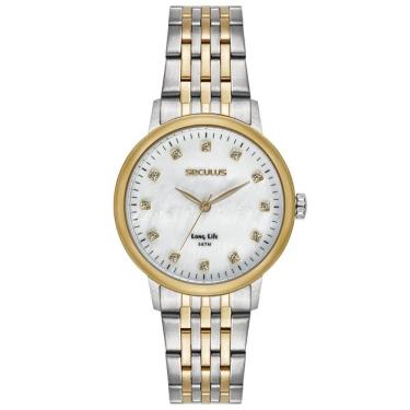 Imagem de Relógio Seculus Feminino Ref: 77331lpsvba2 Casual Aço Bicolor