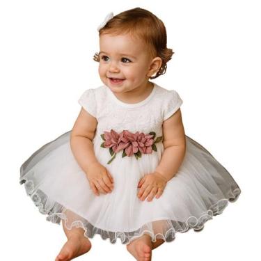 Imagem de Vestido Infantil Festa Batizado Bebe Casamento Aniversário - ANJO DA M