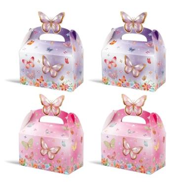 Imagem de 36 caixas de lembrancinhas de festa com alças, caixas de doces dobráveis de papel de 15 cm, caixas de presente para aniversário, chá de bebê, casamento, decorações de artigos de festa infantil