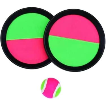 Imagem de Kit de Raquetes que fixa e Bola, Jogos Esportivos para Praia, 2 Raquetes, Brinquedo Infantil