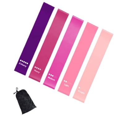 Imagem de Bestac Conjunto de 5 peças de alça de exercício: sua academia portátil para treinamento de força, completo com guia e bolsa de viagem (rosa)