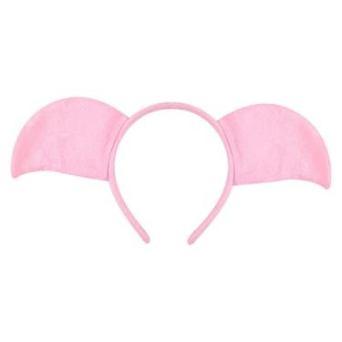 Imagem de kowaku Conjunto de Fantasia de Porquinho - Acessórios Fofos para Vestir-se em Festas de Máscaras e Apresentações, Luz Rosa, Orelha de Porco