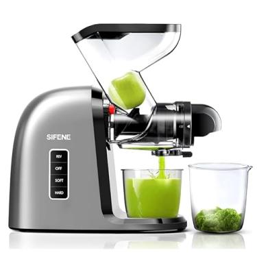 Imagem de Espremedor de Suco SiFENE Cold Press, Máquina De Espremedor Lento com Alto Rendimento de Suco, Fácil de Limpar, 3"de Grande Boca Dupla, Vegetais e Frutas Inteiras, Preto
