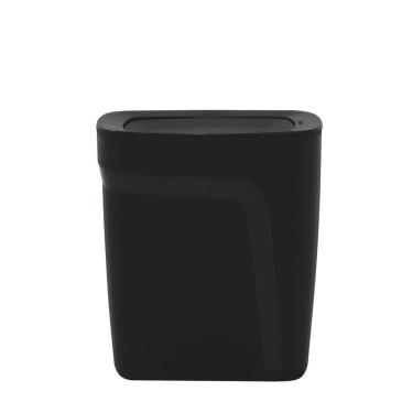 Imagem de Lixeira Tramontina Compact Em Polipropileno Preto Com Tampa Basculante 8,5 L