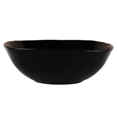 Imagem de Bowl Tigela Saladeira Dama Vidro Opalino 480Ml Preto Fullfit