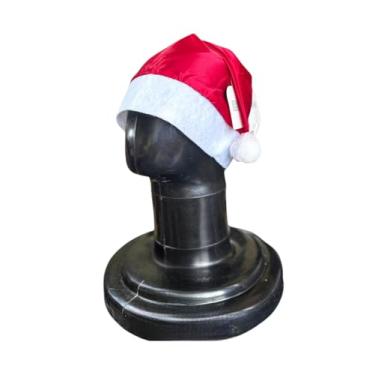 Imagem de Kit 2 Fantasia Gorro de Papai noel de Cetim com Pom pom