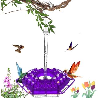 Imagem de Alimentador de beija-flor Sherem para pendurar ao ar livre, alimentador de beija-flores Shirem 2025, com fosso de formiga, alimentador de pássaros fácil de limpar para jardins, design à prova de