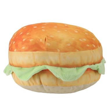 Imagem de SUNGOOYUE Almofada de Hambúrguer Macia Cadeira de Pelúcia Almofada Vibrante Cheeseburger Chão para Quarto Escritório, Adequado para Todas As Idades
