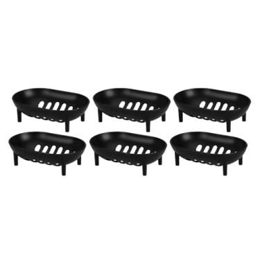 Imagem de Saboneteira Porta Sabonete De Plástico De Plastico Vazada Portátil (Preto | Kit 6)