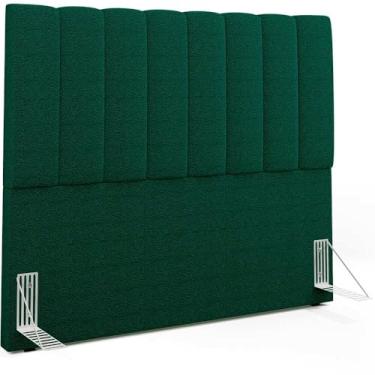 Imagem de Cabeceira Cama Box Casal 140 cm Dália W01 Bouclê Verde - Lyam Decor
