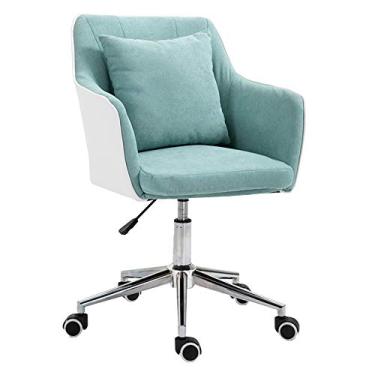 Imagem de Cadeira de mesa giratória moderna para lazer cadeira de escritório ergonômica com detalhe giratório no meio das costas, suporte lombar ajustável em altura, cadeira de mesa de computador com apoio de