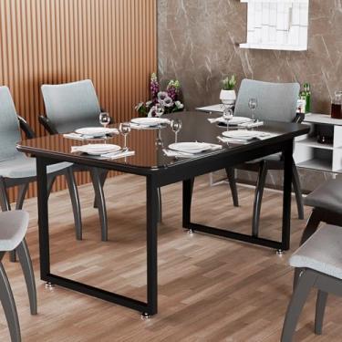 Imagem de Mesa De Jantar Retangular 120x80 Com Pé Ferro Design Contemporâneo (Preto)