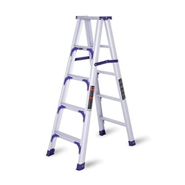Imagem de Escadas dobráveis escada dobrável dupla face escada de 3/4/5 degraus escada de liga de alumínio reforçam escadas de metal engrossado para escada resistente doméstica (cor: escada de 3 degraus) (escada