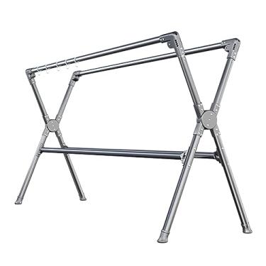 Imagem de EESCZVGBDX Estante de secagem de alumínio, economia de espaço portátil dobrável, suporte de secagem de pólo duplo, para secar roupas, toalhas de cama, s ao ar livre, escorredor de piso em forma de X