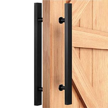 Imagem de Puxador de porta de celeiro, puxador de porta deslizante de aço inoxidável para porta de vidro de madeira, maçanetas de entrada de aço comercial/preto/50 cm/20 polegadas (preto fosco 120 cm//