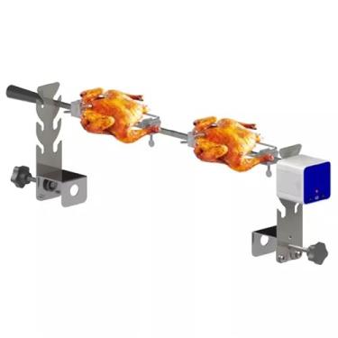 Imagem de JYXYXSCP Kit de churrasqueira elétrica, churrasqueira portátil com 4 garfos de altura ajustável para grelhar frango de porco