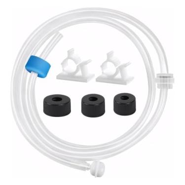 Imagem de Kit de extensão de dispensador de sabão para pia – Conjunto de mangueira de torneira embaixo do balcão, kit de tubo dispensador de sabão recarregável com mangueira de 118 cm e válvula de retenção para