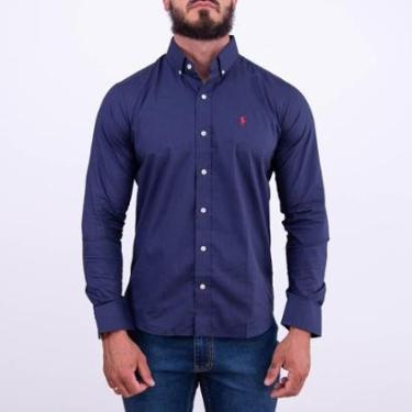 Imagem de Camisa Manga Longa Masculina Ralph Lauren Índigo-Masculino
