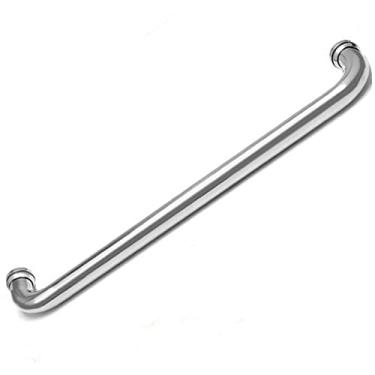 Imagem de STXYANGV Maçaneta de porta de chuveiro maçanetas de porta de banheiro de aço inoxidável para box de chuveiro tela interna/externa maçanetas de vidro de banheiro (tamanho: 450 mm)