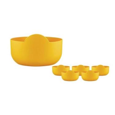 Imagem de Kit 6 Super Bowl Amarelo 475Ml Plástico Premium - Bb Store