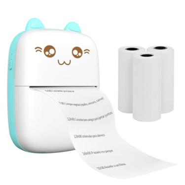 Imagem de AUXOM Impressora Impressão de Fotos Impressora Móvel Inteligente HD Impressora de Papel Térmico Sem Tinta Bluetooth (Azul)