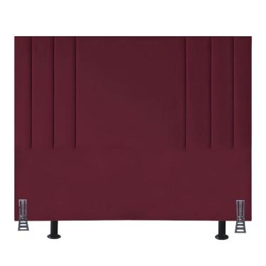 Imagem de Cabeceira Cama Box Queen Suede 160 Cm Estofada Moderna Frame Bordo