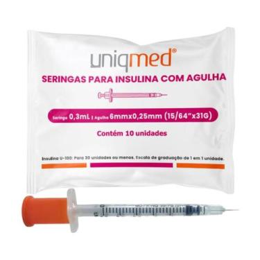 Imagem de Seringa Insumo 0,3ml com Agulha 6mm x 0,25mm 30 U.I. Pacote com 10 Ser