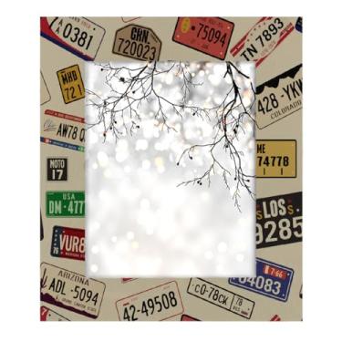 Imagem de Porta-retrato 8 × 10, monograma, digital, retrô, feito de madeira maciça, 20 x 25 cm, moldura para exibição de mesa e montagem na parede, para decoração de casa e ideias de presentes para a família