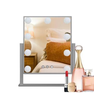 Imagem de Espelho Iluminado,Controle Por Toque Regulável 3 Cores,Espelho De Maquiagem Para Mesa De Toucador Feminino - Para Mulheres E Raparigas Mãe Filha Casa De Banho Quarto