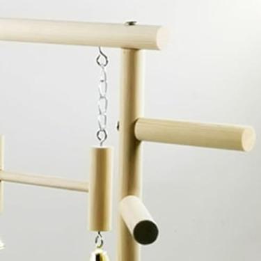 Imagem de Generic Suporte de Jogo de Papagaio de Camada Dupla para Calopsitas, Feito de Madeira, Proporciona Estimulação Física, Adequado para Pássaros de Pequeno a Médio Porte