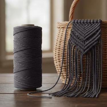 Imagem de Corda de macramê colorida de 3 mm x 109 jardas, barbante torcido para artesanato para pendurar na parede, decoração de casa, várias cores