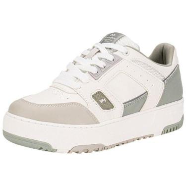 Imagem de Tênis feminino casual via marte 305001, Branco, Verde, 37