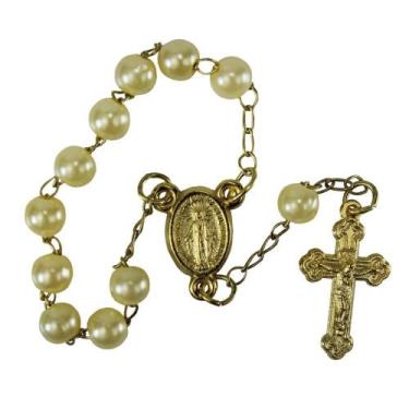 Imagem de 100 Mini Terços Dourado com Embalagem Italiana - SJO Artigos Religioso