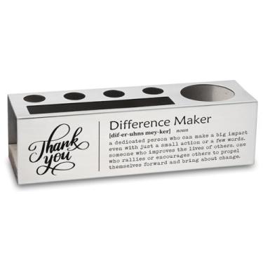 Imagem de YODOCAMP Porta-lápis de mesa com definição Difference Maker, presente de agradecimento para professor, enfermeira, colega de trabalho, mentor, organizador de escritório inspirador para mulheres e