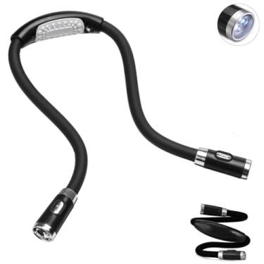 Imagem de Lanterna LED de Pescoço, Flexível e Dobrável, Portátil, Mãos Livres, para Leitura, Costura, Camping e Uso Noturno (Alimentação por Pilhas - NÃO ACOMPANHAM)
