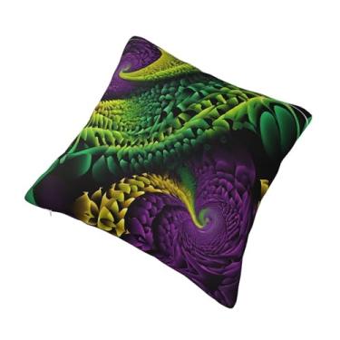 Imagem de Almofada quadrada decorativa com estampa de flores coloridas - Design reversível, zíper oculto, poliéster macio para sofá, cama e carro - Hipoalergênico 45 x 45 cm