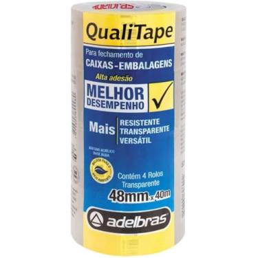Imagem de Fita para Empacotamento, Adelbras 0811000018, Transparente, Pacote de 4