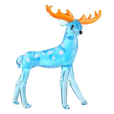 Imagem de Escultura de Veado Vidro Obras Arte em Artesanais Reno Sika Pacote Presente Decoração Casa Manufatura Exquisita Detalhes