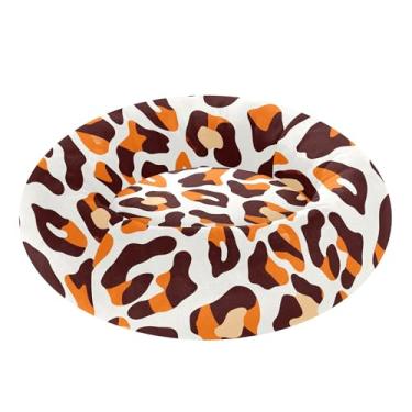 Imagem de SEHANY Cama de cachorro com estampa de leopardo, removível e lavável, pequena, redonda para gatos, cama fofa, super macia, confortável para animais de estimação com fundo antiderrapante para cães