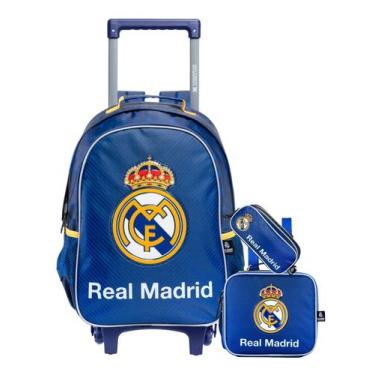 Imagem de Kit Escolar Real Madrid Mochila Rodas + Lancheira + Estojo - Xeryus