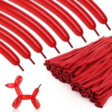 Imagem de 100pcs 260 Red Long Balloons for Twisting, Skinny Thickening Latex Balloons for Animal Modeling and Arch Tying, Magic Show Party Supplies for Birthday Wedding Christmas Decoration​​