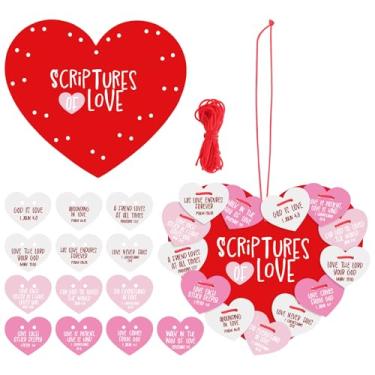 Imagem de Harloon 24 Set Scriptures of Love Lacing Craft Kit with Ribbon DIY Handmade Supplies Holiday Gifts for Religious Activities Sunday School Bible Theme Family Event Party Supplies