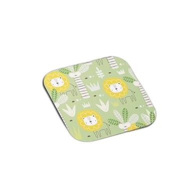 Imagem de Porta Copos Com Ilustração Personalizada Bebê Leão Na Selva Verde - Tamanho 9x9 cm