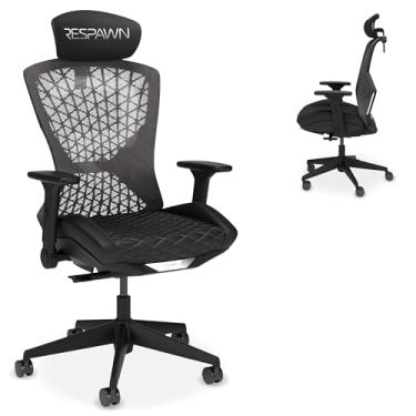Imagem de RESPAWN SPIRE Cadeira Ergonômica para Jogos e Escritório - Cadeira Reclinável com Encosto Alto, Encosto de Cabeça Ajustável, Malha de Malha, Assento de Gel Refrescante - Preto