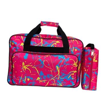 Imagem de UGPLM Bolsa para transporte de máquina de costura, tipo sacola, para guardar máquina de costura portátil em ambientes externos, Rosa Vermelha