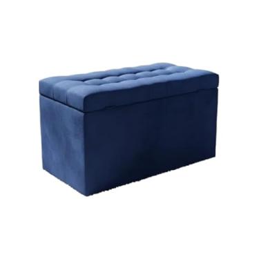 Imagem de Banqueta Decorativa Com EspaçO De Armazenamento - FáCil Acesso(AZUL ROYAL,Pés em PVC)