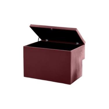 Imagem de Banqueta retangular com espaço de armazenamento - Armazenamento para sapatos e almofadas(Vinho)