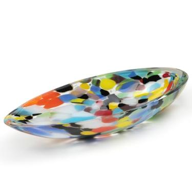 Imagem de Ca D Oro Murano Tigela pequena decorativa de vidro colorido e peça central com efeito de confete arte soprada à mão cristal de vidro para decoração de casa e quarto - Canoa